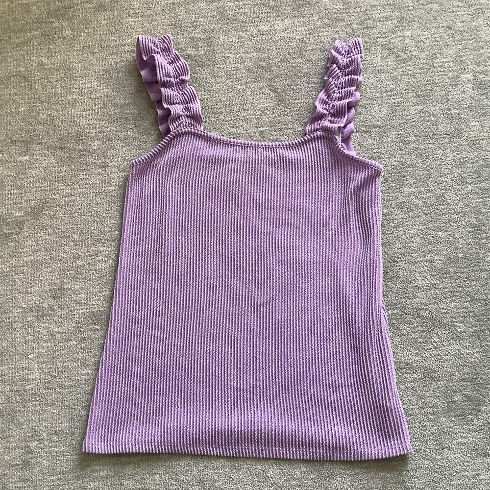Blue Buttercup Lavender Ribbed Sleeveless Knit Top Sz. M